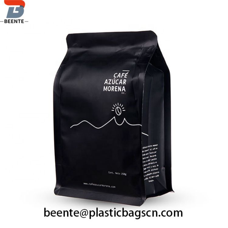 Aluminium Foil 500g 1kg Plastic Flat Bottom Coffee Bag