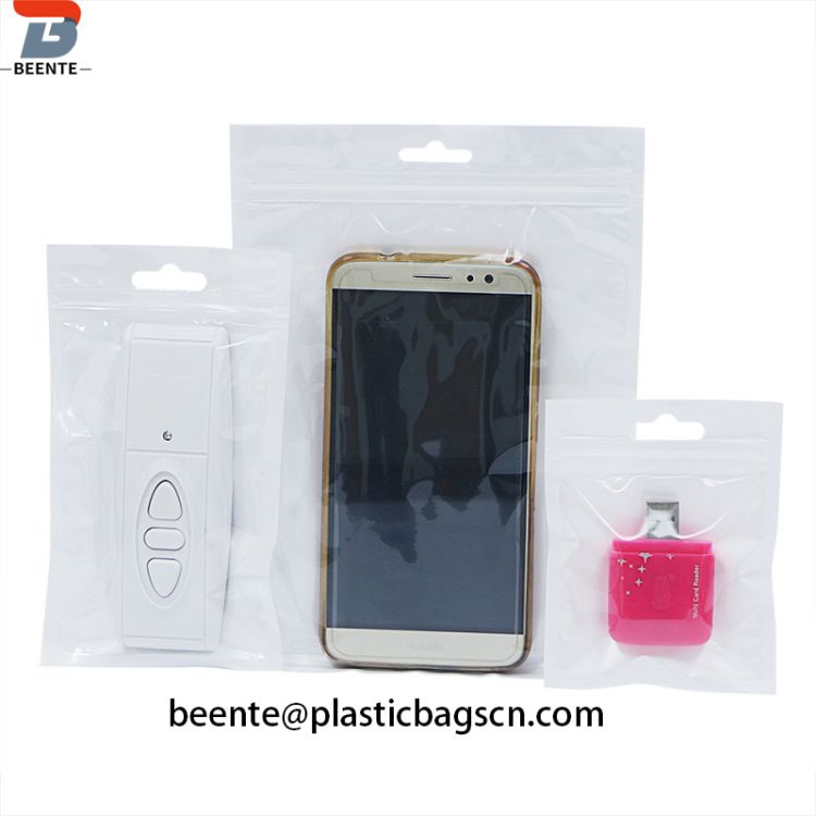 Patet Front White Back Plastic Packaging Sacculi