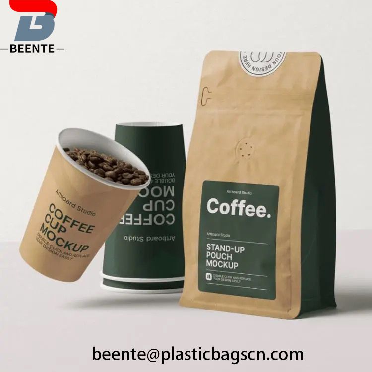 Custom Printing Plastic Food Coffee Packaging 3 Side Signed