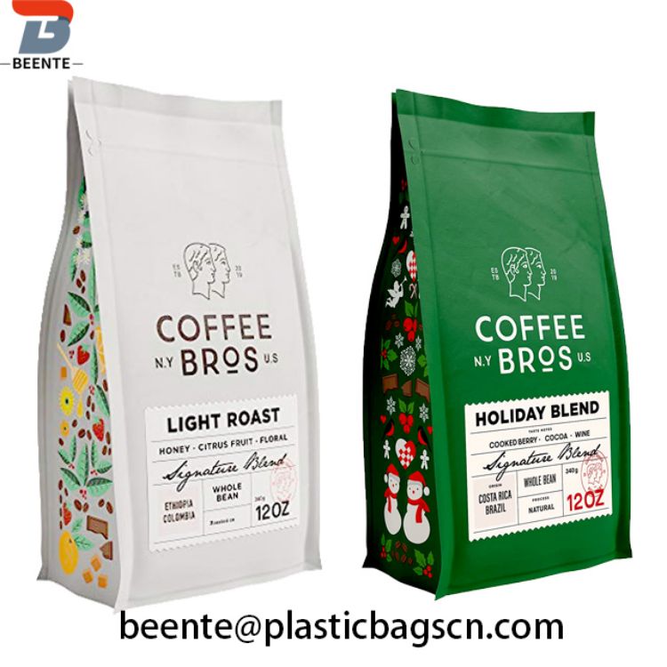 Foil Matte Square Solum Flat Coffee Packaging Bag